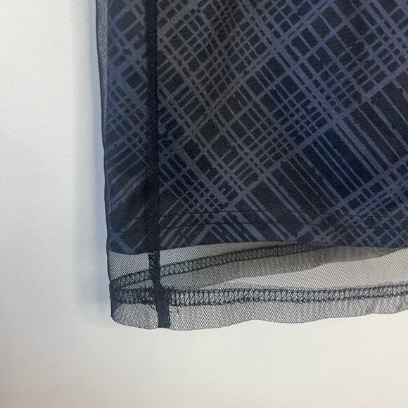 Dazy Shein Women's A-Line Sz M Navy Blue Check Mesh Stretch Midi Skirt Whimsgoth - Picture 4 of 9